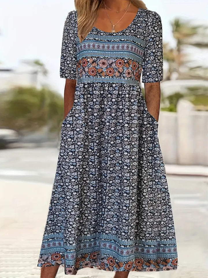 Kvinnors Klänning | Boho Tryck Midi