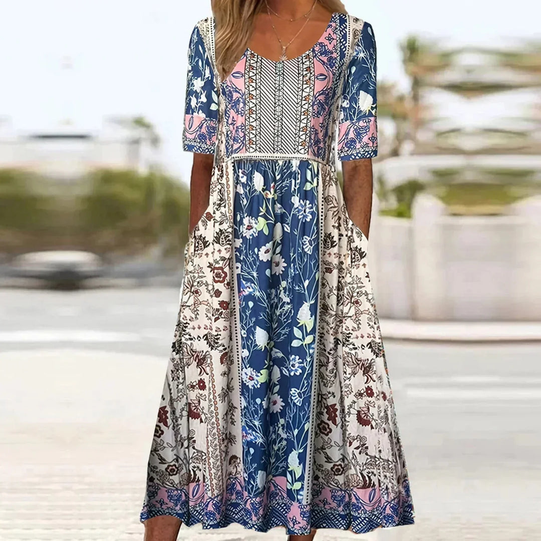 Kvinnors Klänning | Boho Tryck Midi