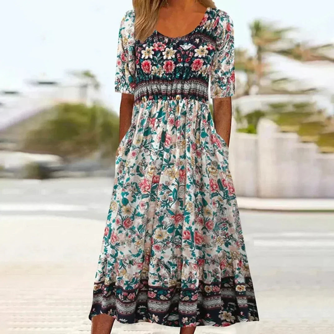 Kvinnors Klänning | Boho Tryck Midi