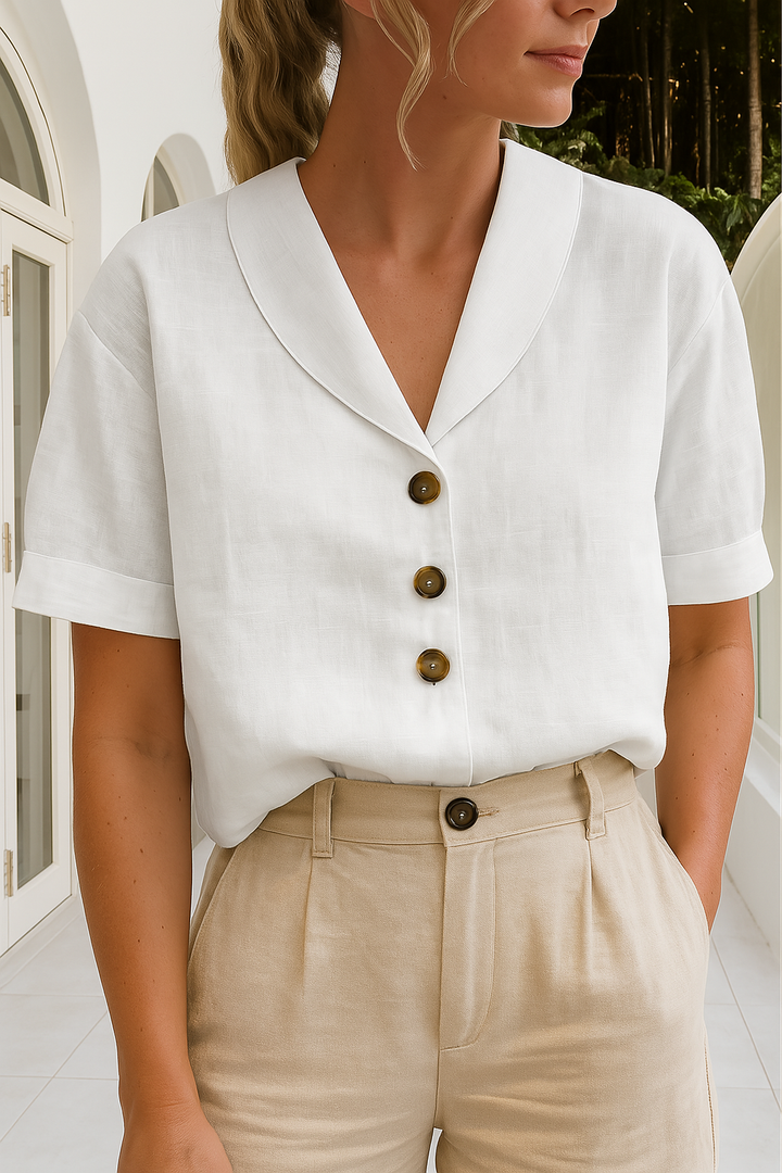 Kvinnors Blus | Kort Ärmd Button-Up