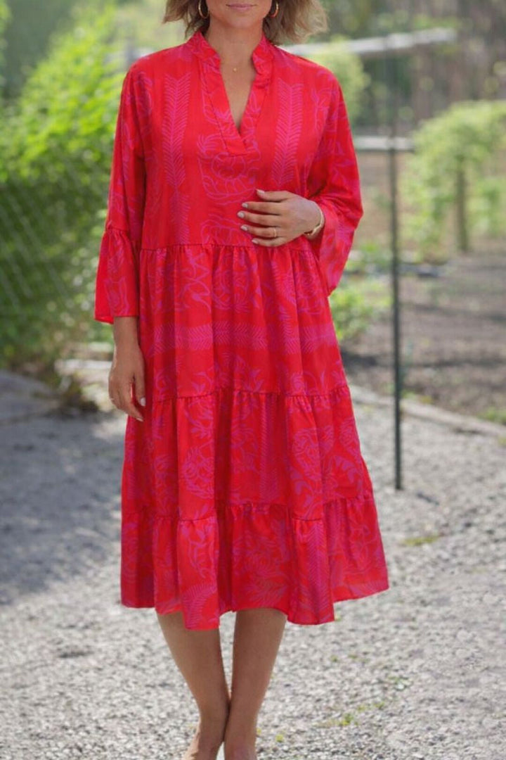 Kvinnors Boho Midi Klänning | Lager På Lager