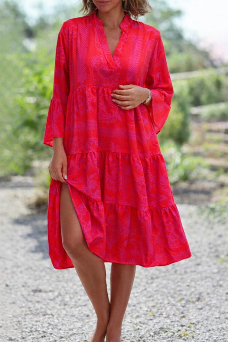 Kvinnors Boho Midi Klänning | Lager På Lager