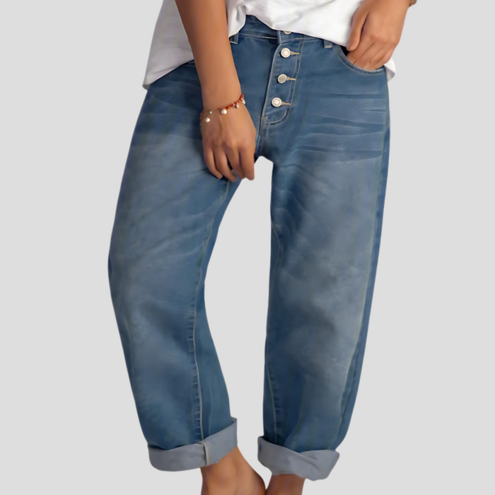 Dam Vida Jeans med Hög Midja och Rak Benform