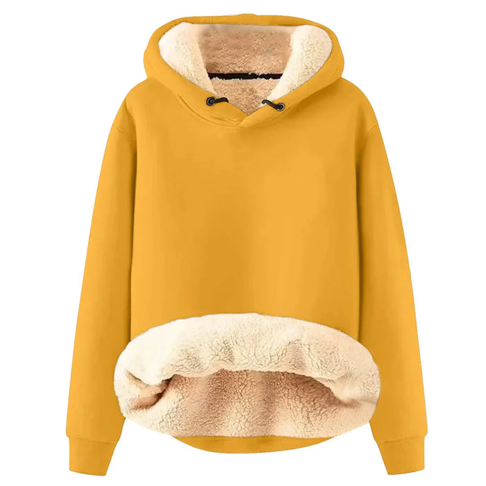 Dam Hoodie med Fleecefoder och Justerbara Dragsnören