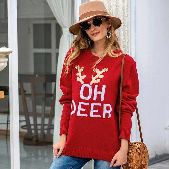 Dam Jultröja med Rendesign och Text OH DEER