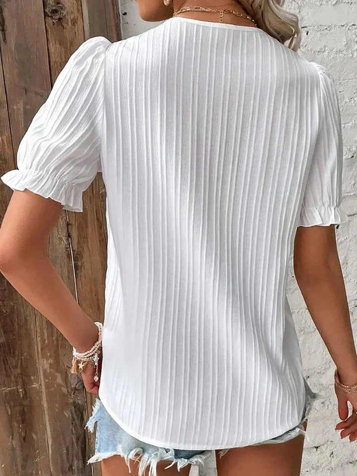 Kvinnors Blus | Spetsdetaljer Vit