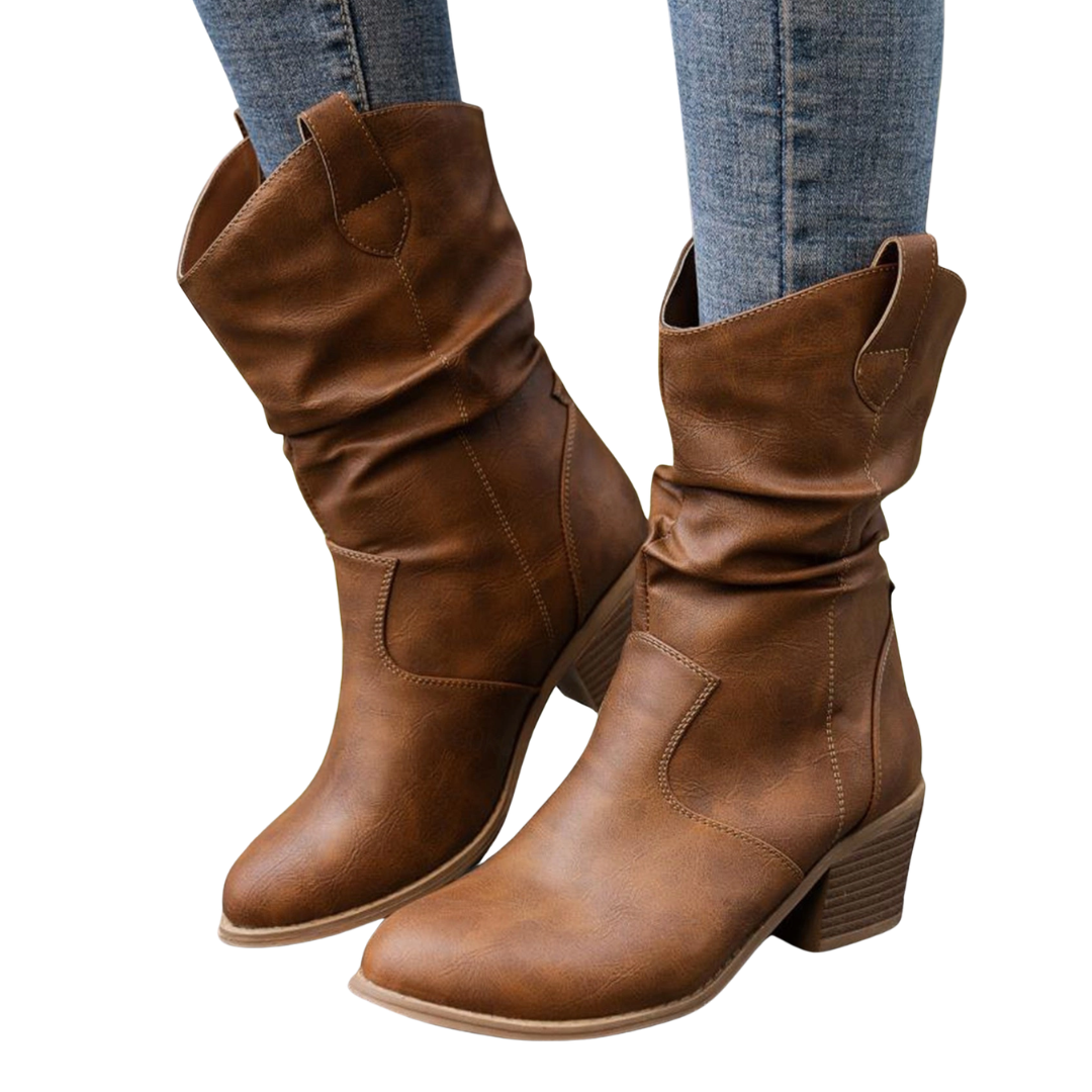 Stövlar för Kvinnor | Mid-Calf Dragflik Detalj