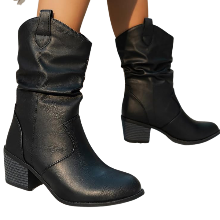 Stövlar för Kvinnor | Mid-Calf Dragflik Detalj
