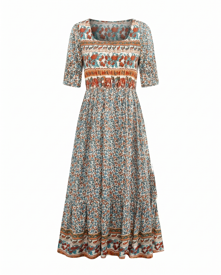 Kvinnors Klänning | Boho Tryck Midi